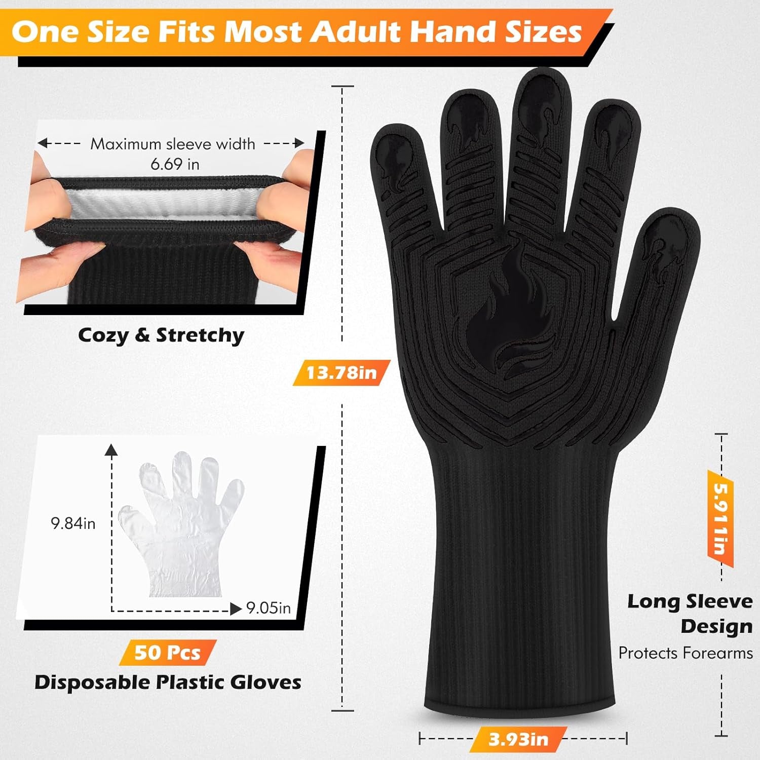 Heat-Resistant BBQ & Oven Gloves – 1472°F