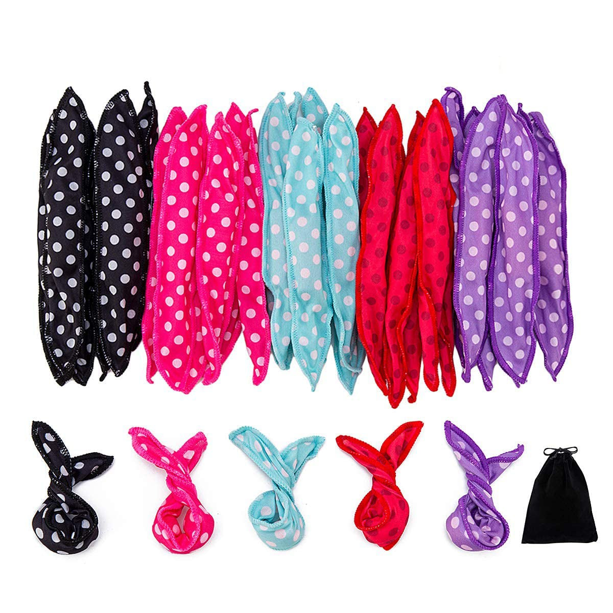 30-Pcs Foam Hair Curlers with Bag