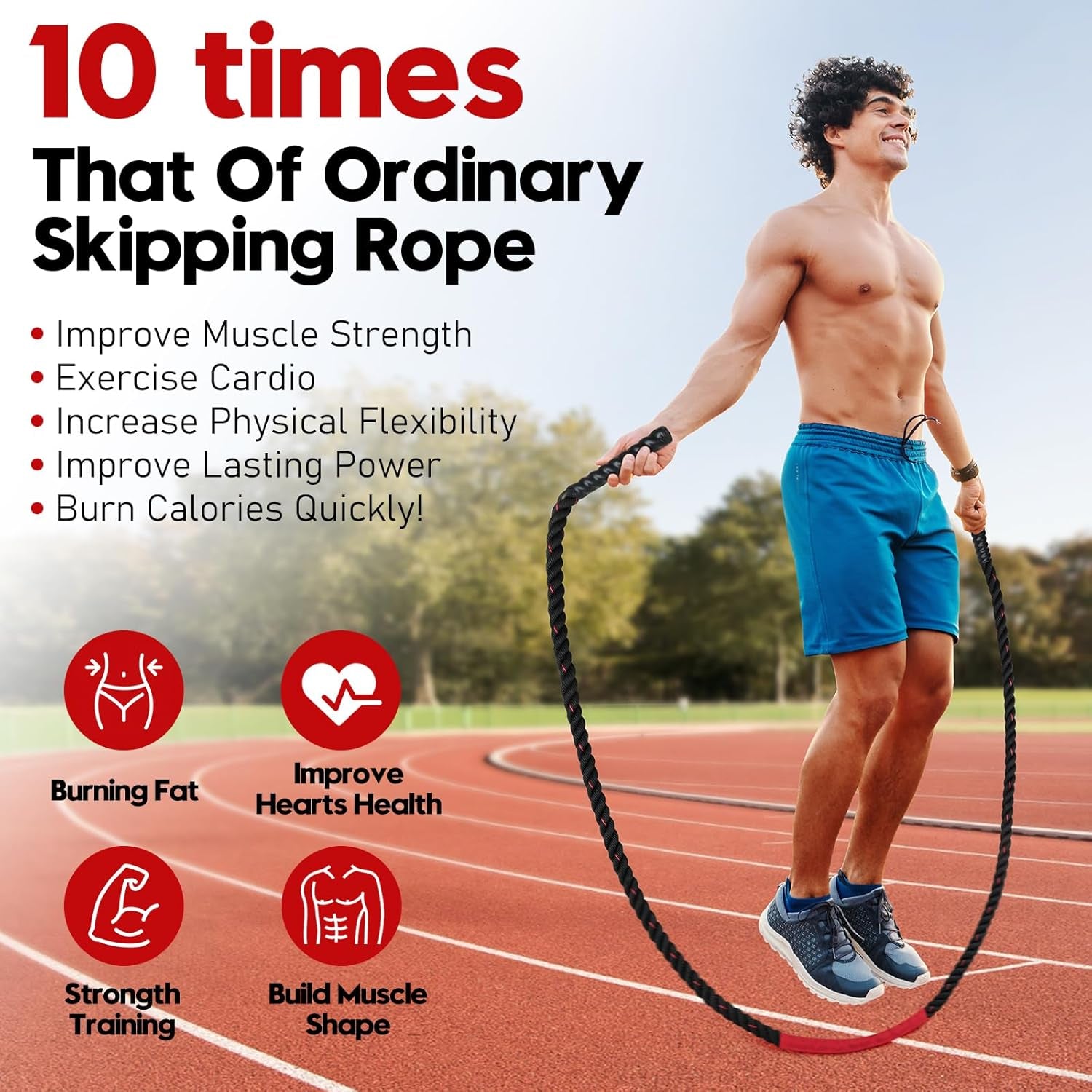 Weighted Jump Rope – 3lb/4lb/5lb Fitness Rope