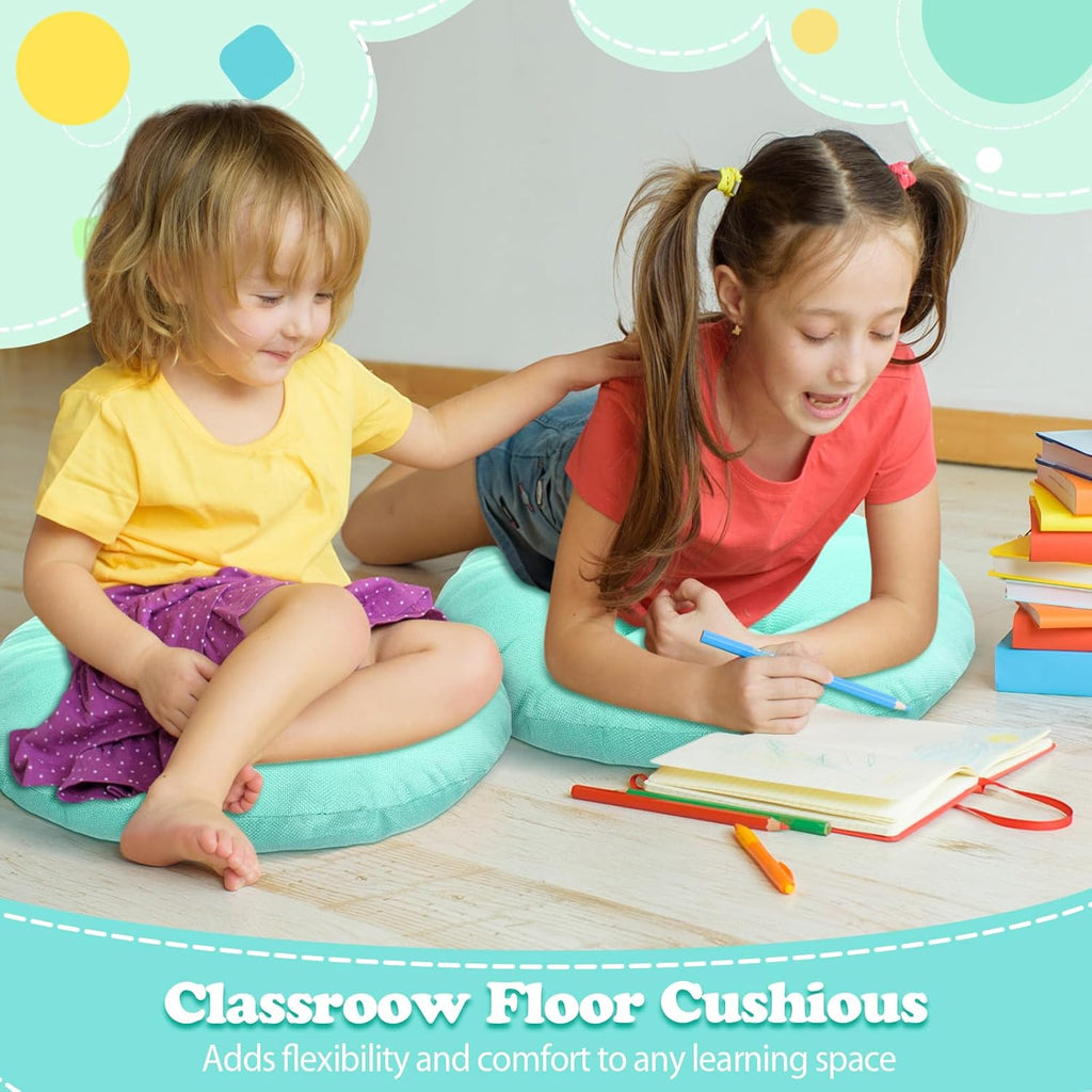 8-Pack 16" Round Floor Cushions – Mint Green