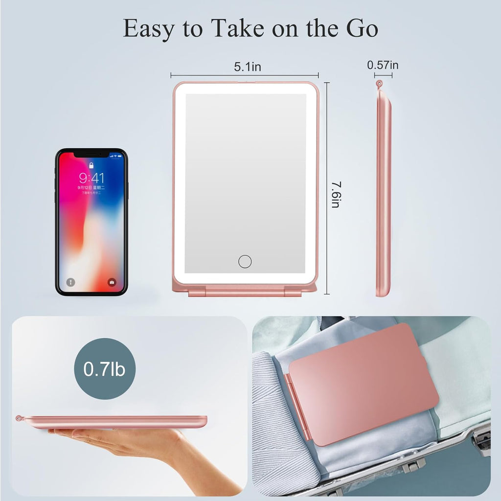 72-LED Rechargeable Travel Makeup Mirror
