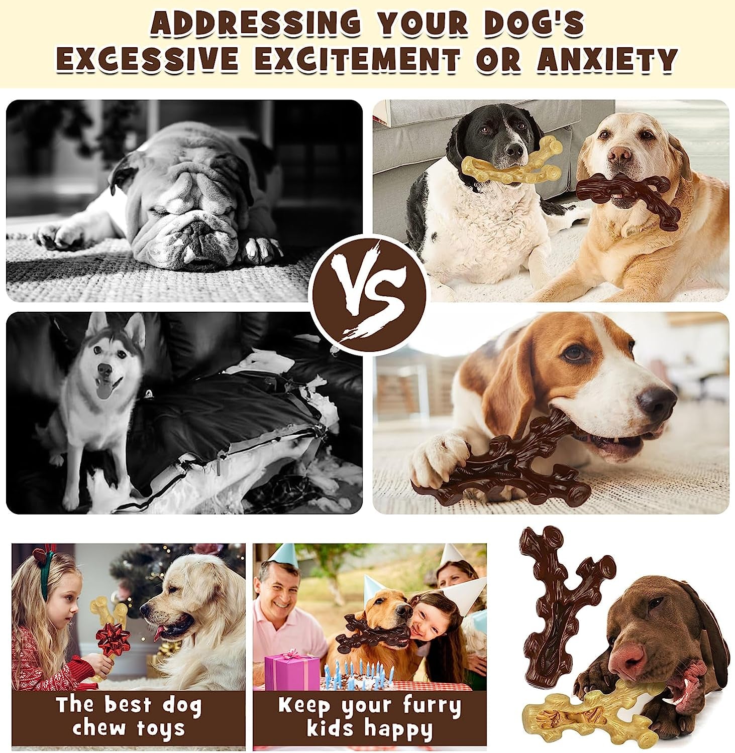 2-Pack Tough Dog Chew Toys – Medium/Large
