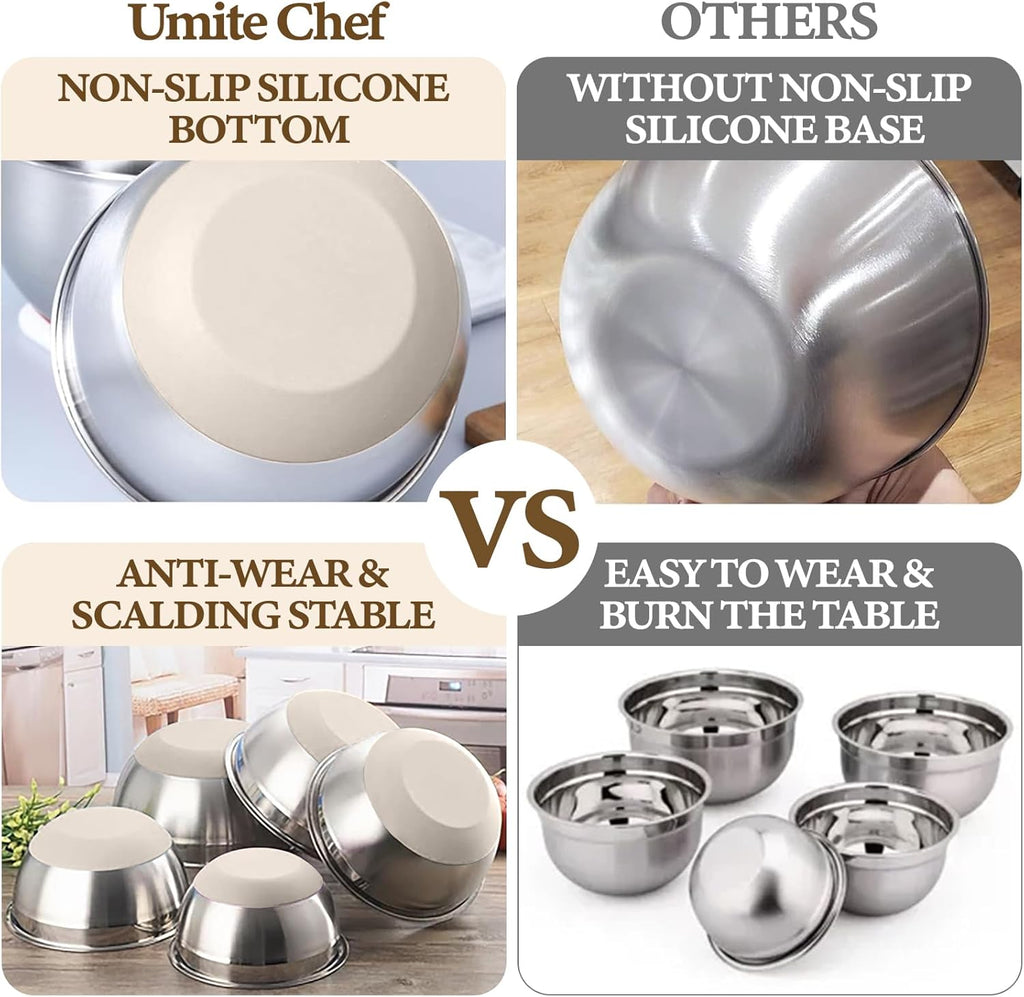 8-Piece Stainless Steel Mixing Bowls with Lids