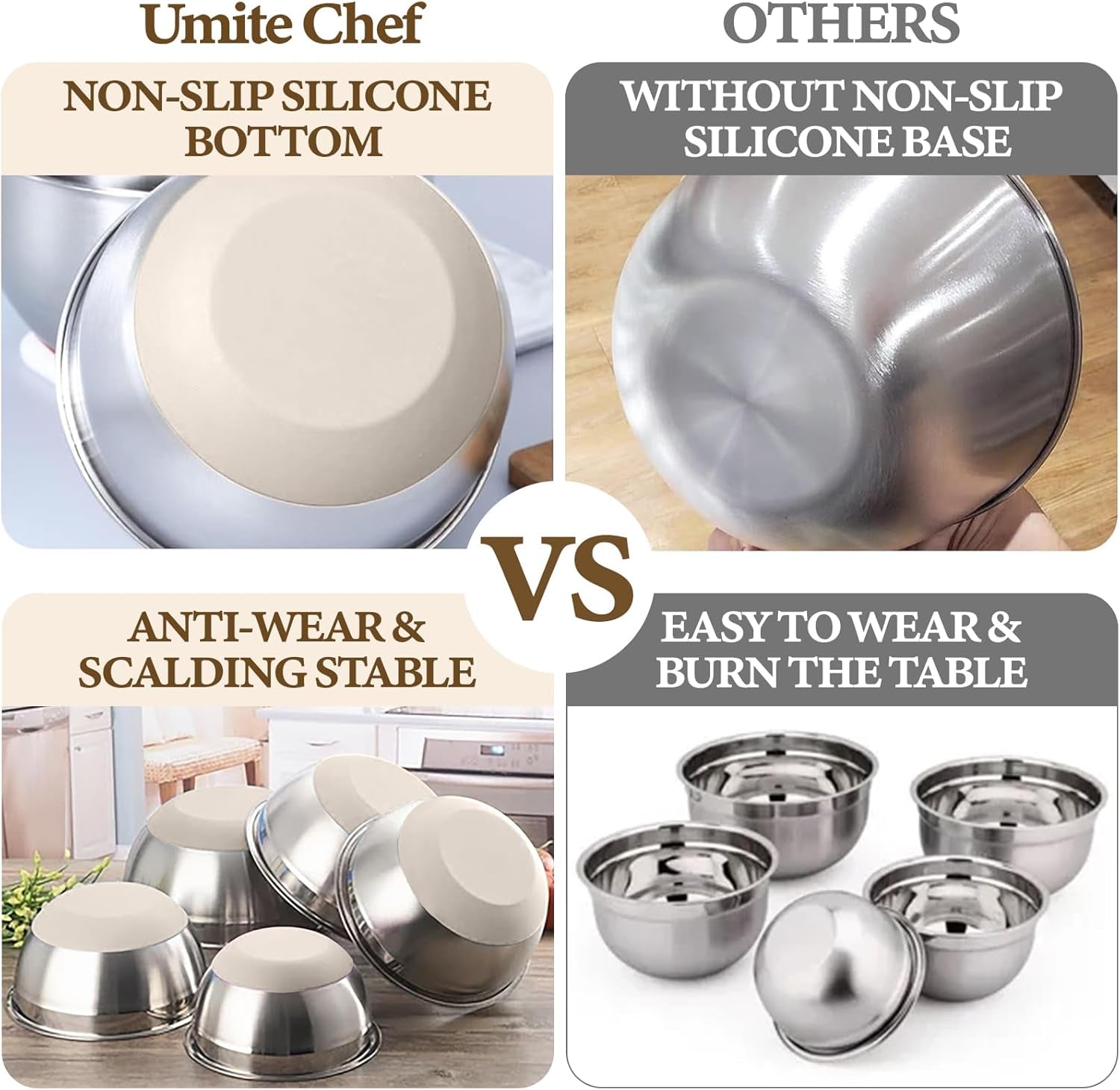 8-Piece Stainless Steel Mixing Bowls with Lids