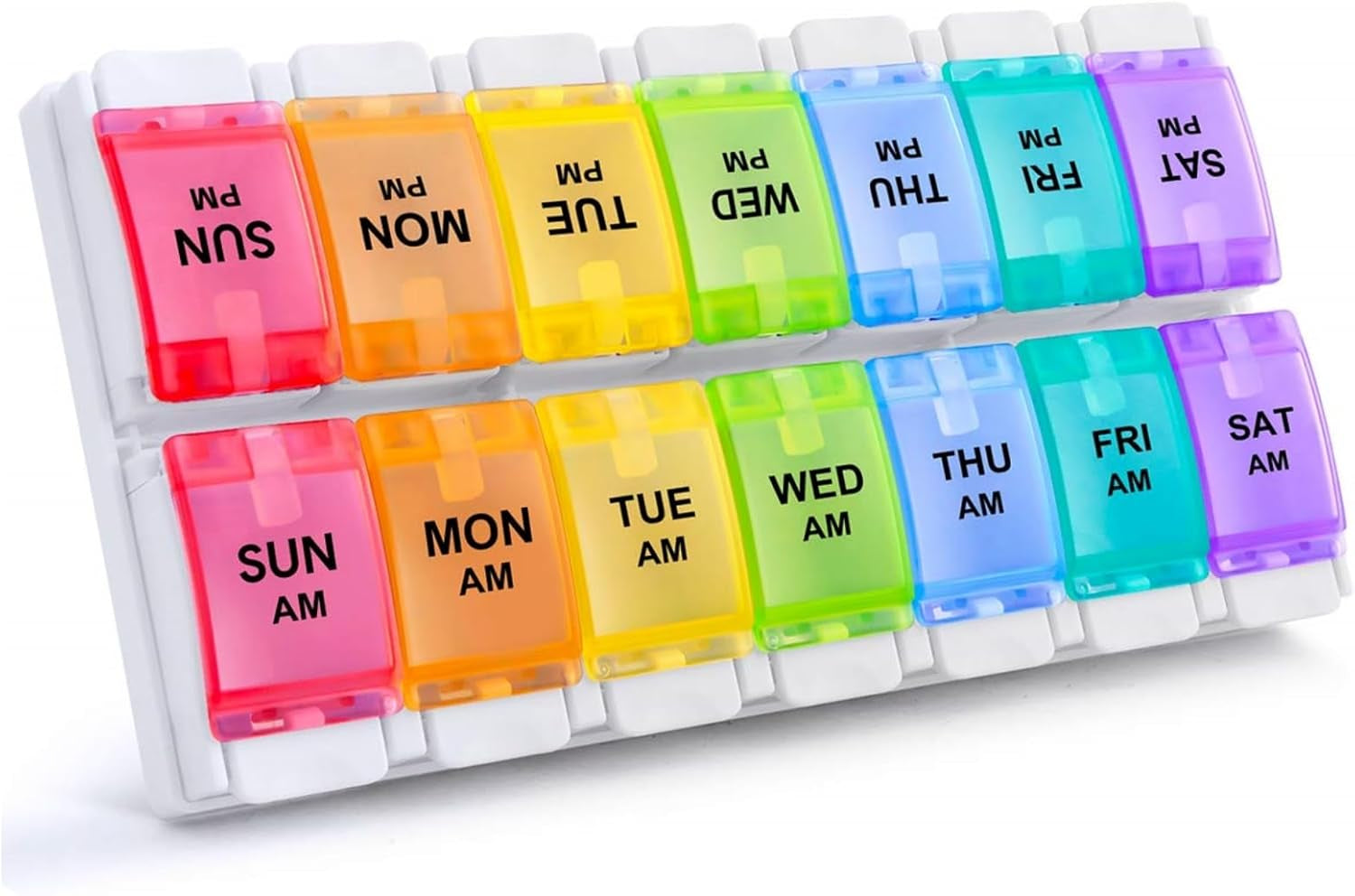 AM/PM Weekly Pill Organizer – Rainbow 7-Day