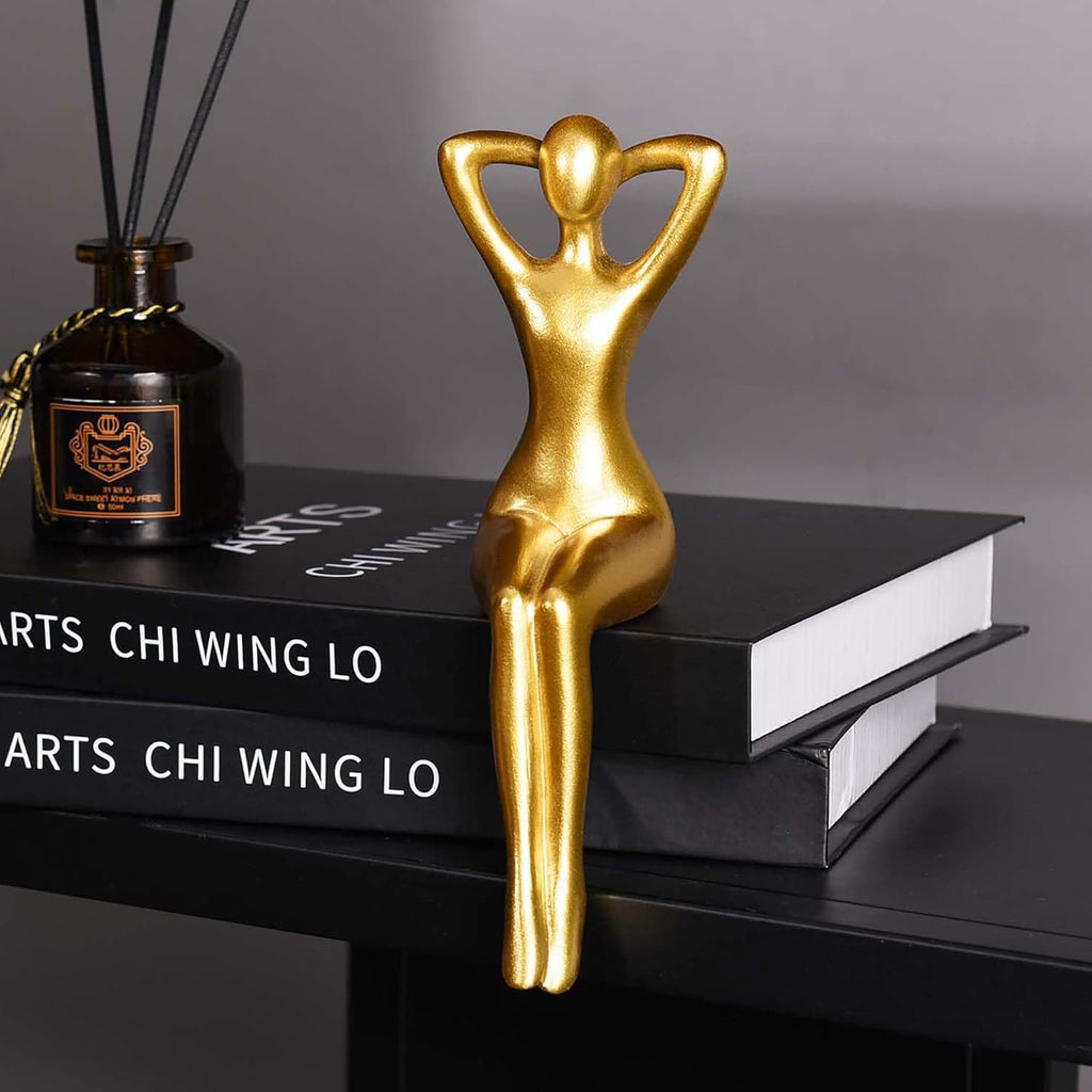 3-Piece Gold Thinker Statue Set – Modern Decor