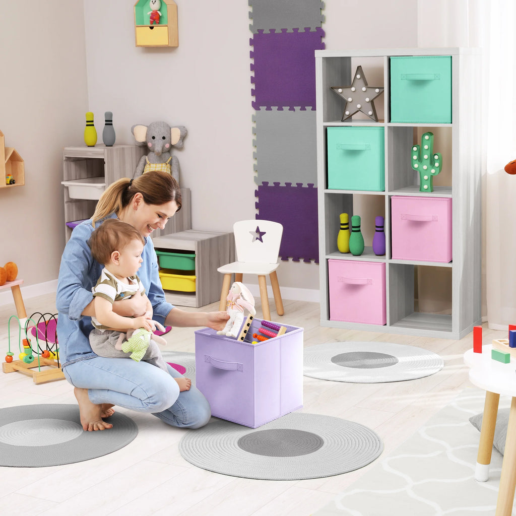 Foldable Storage Cubes - 6 Pack, 11 Inch, Fabric, Foldable, Storage and Organization, Versatile Use, Collapsible Storage, Lightweight and Durable