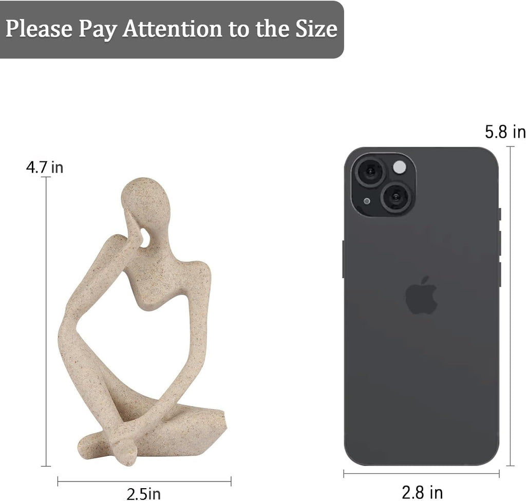 Sandstone Thinker Sculpture – Small Abstract Decor