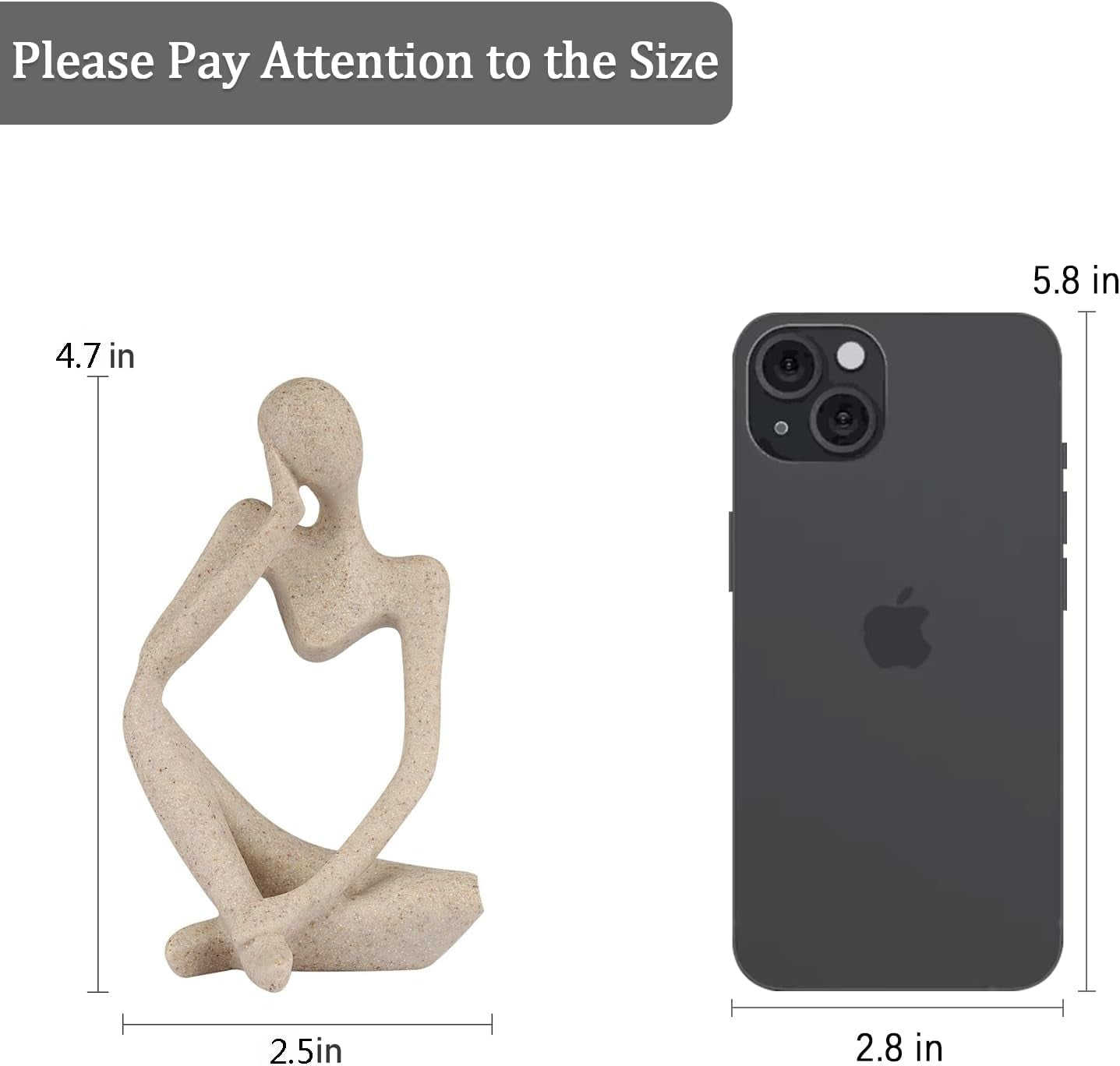 Sandstone Thinker Sculpture – Small Abstract Decor