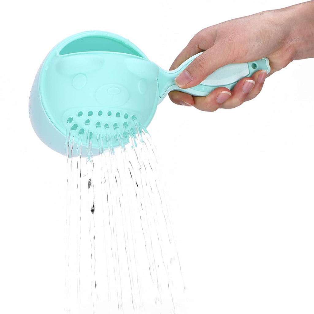 Detachable Tear-Free Waterfall Baby Rinse Cup, Shampoo Flusher for Hair Bathing (Green)