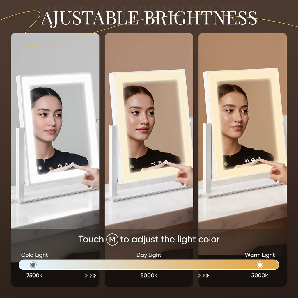 14" LED Vanity Mirror – 10X/5X Magnification