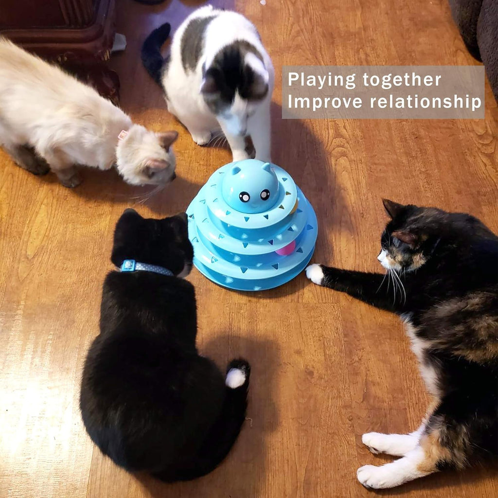 3-Level Cat Toy Roller with Balls