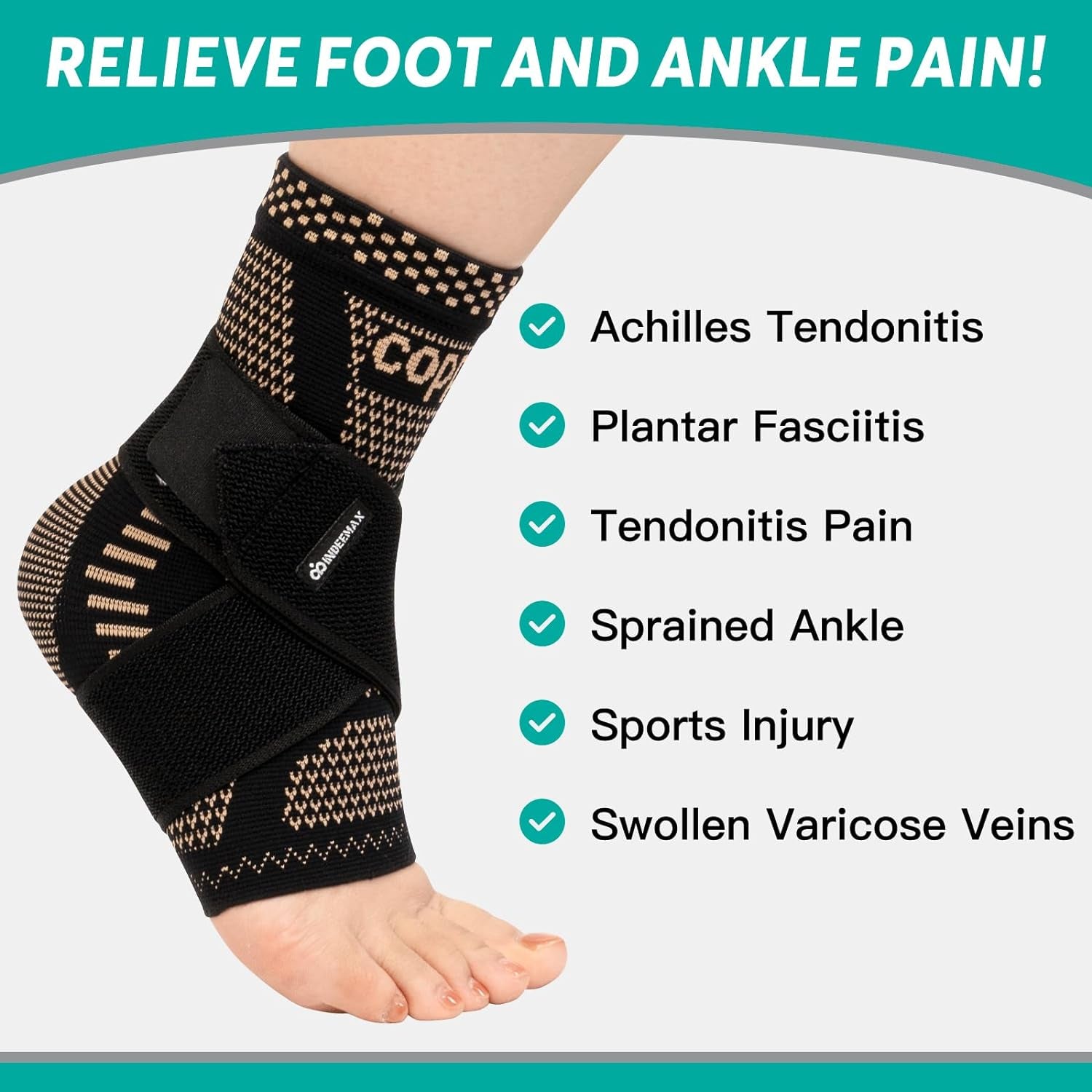 Copper Infused Ankle Brace – Pain Relief Support
