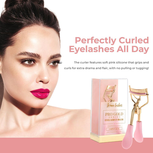 24K Gold Eyelash Curler with Silicone Pads