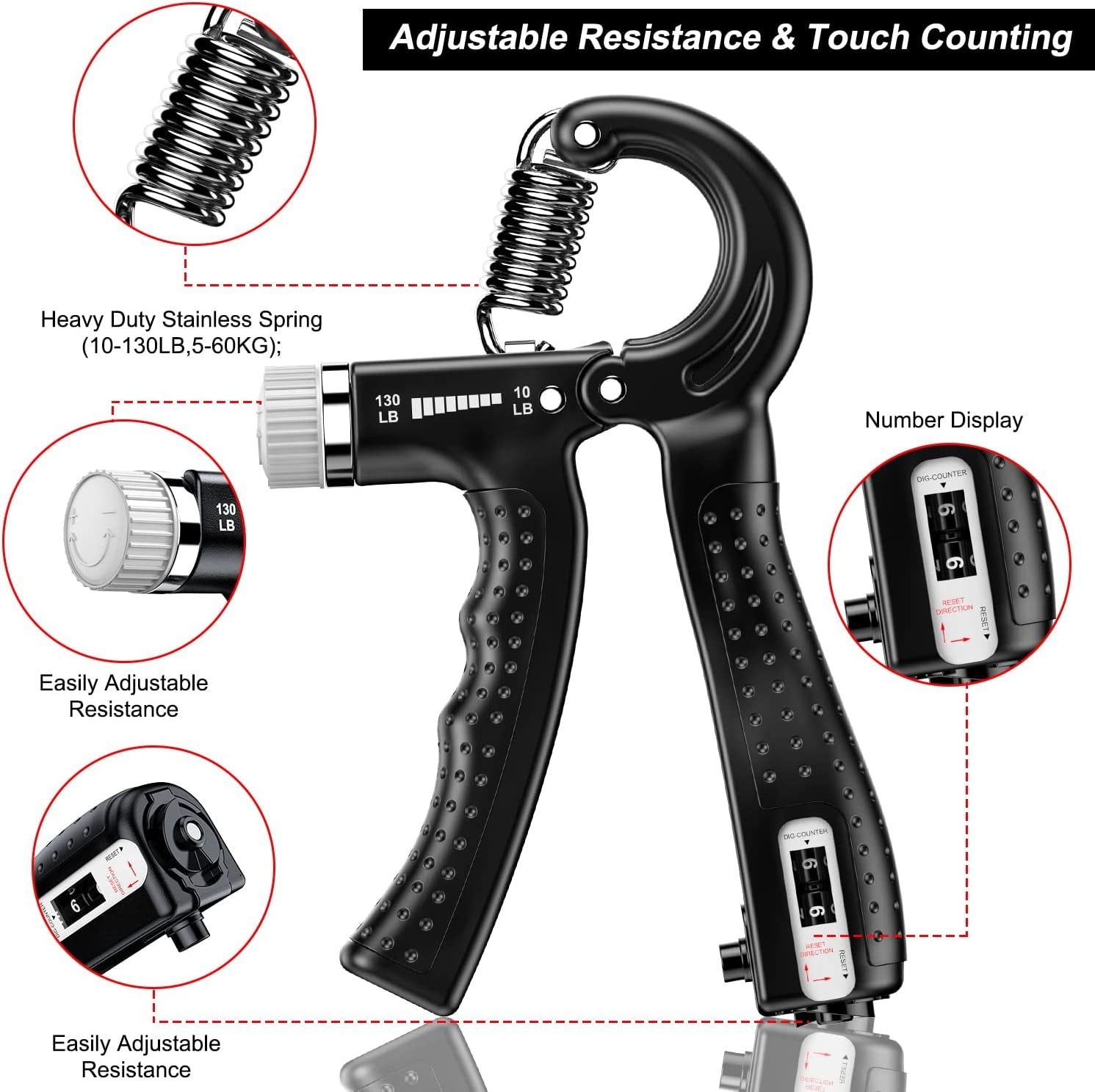Adjustable Hand Grip Strengthener – 2 Pack
