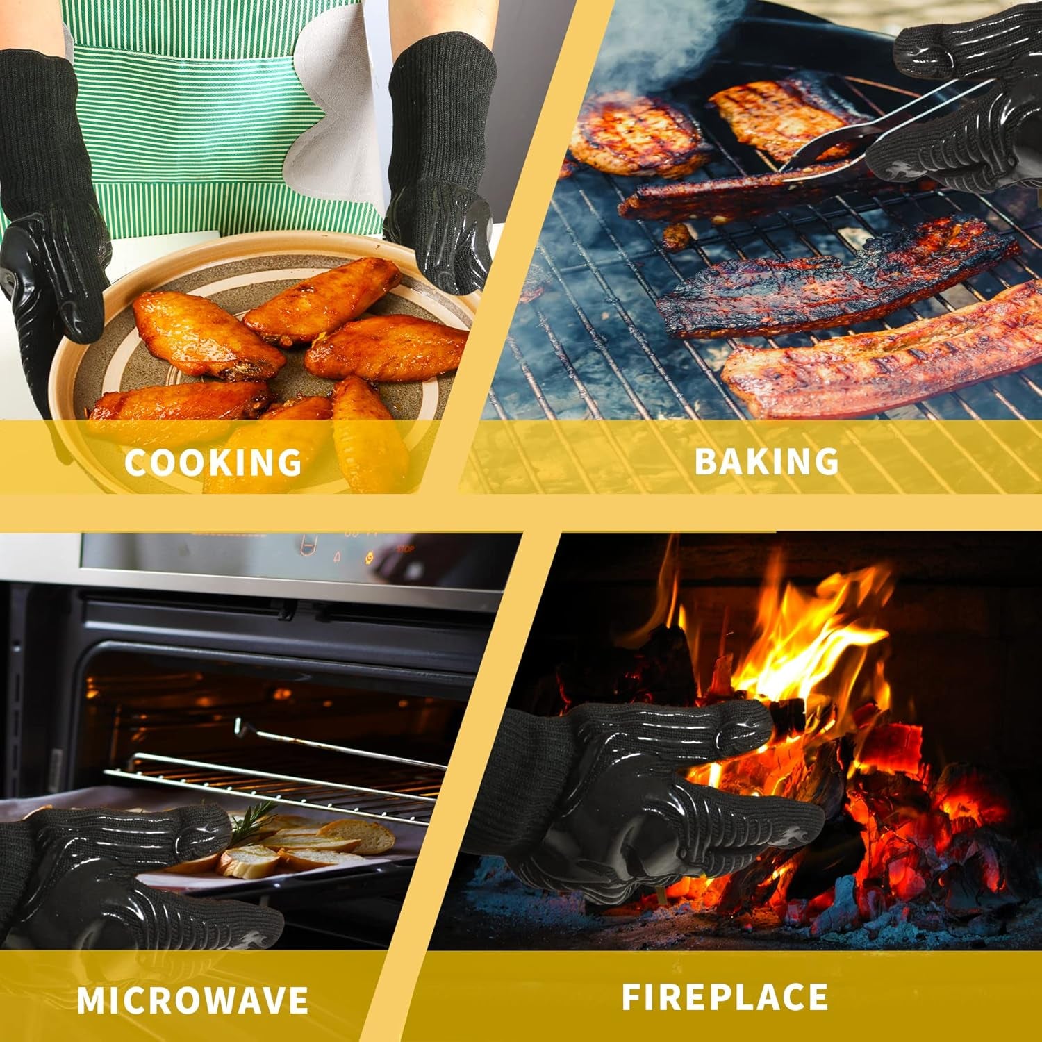 Heat-Resistant BBQ & Oven Gloves – 1472°F