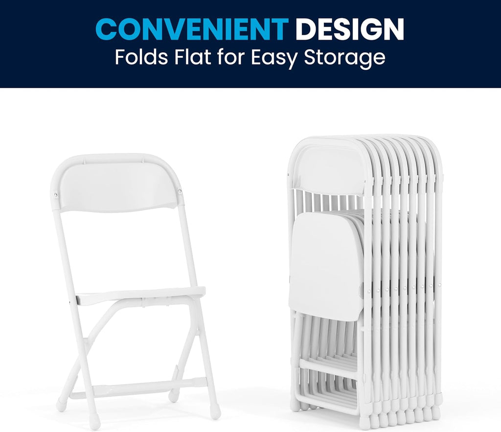 2-Pack Kids Folding Chairs White Plastic