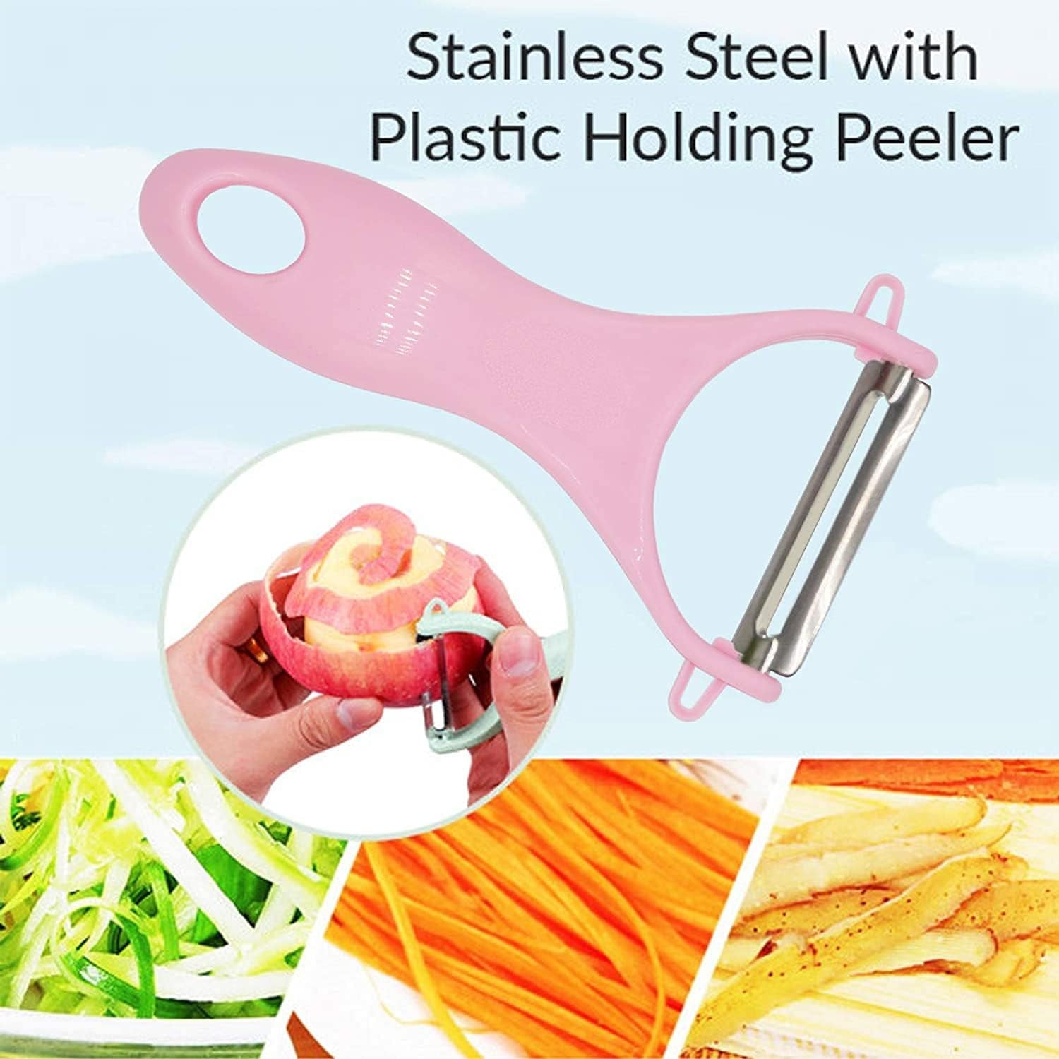 Potato Peelers 3 Pack, Fruit Peelers Potato Peeler, Cucumber, Apple Peelers for Kitchen Original Vegetable Peeler-Set of 3 (Stainless Steel)