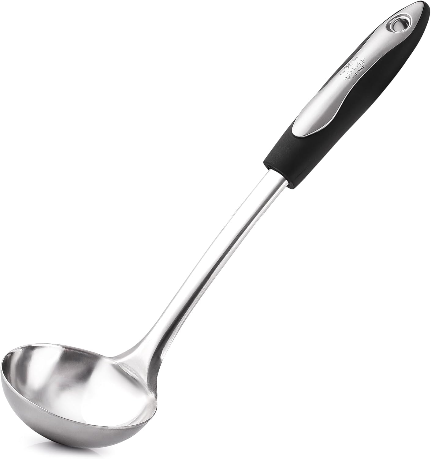 12" Stainless Steel Soup Ladle with Silicone Handle