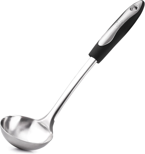 12" Stainless Steel Soup Ladle with Silicone Handle