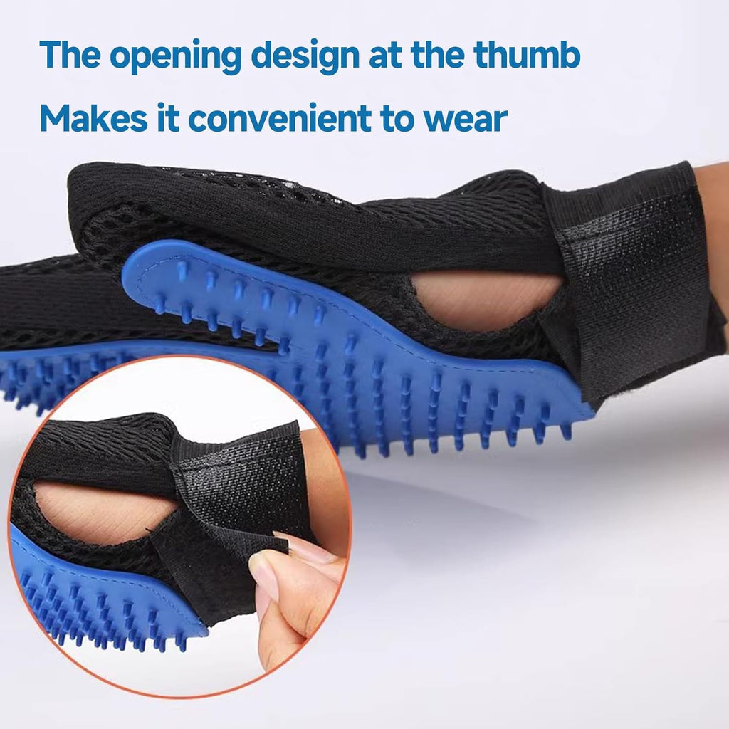 Pet Grooming Hair Removal Gloves 2-Pack