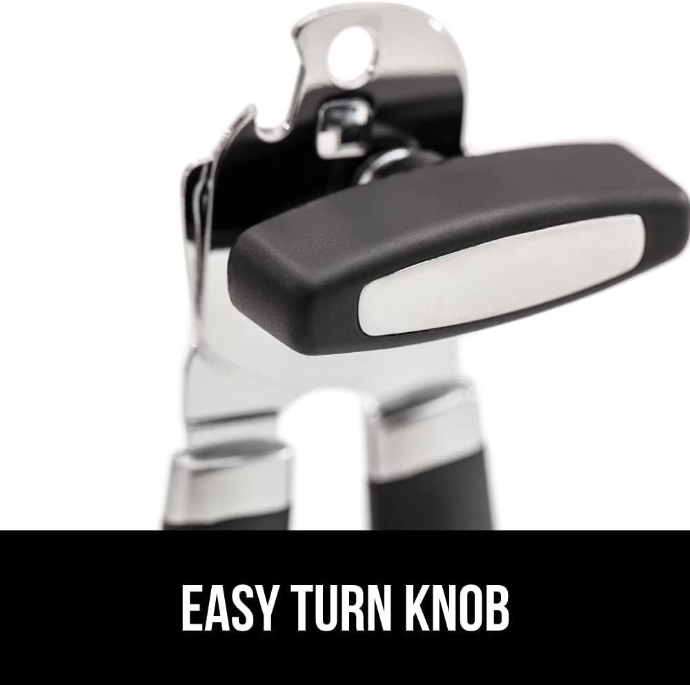 Heavy-Duty Stainless Steel Manual Can Opener (Black)