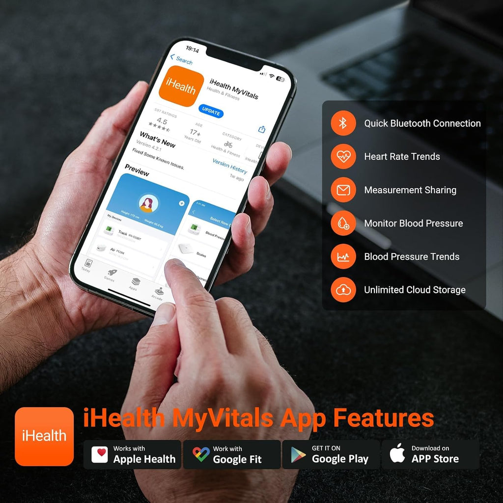 Push Wrist Blood Pressure Monitor – Bluetooth