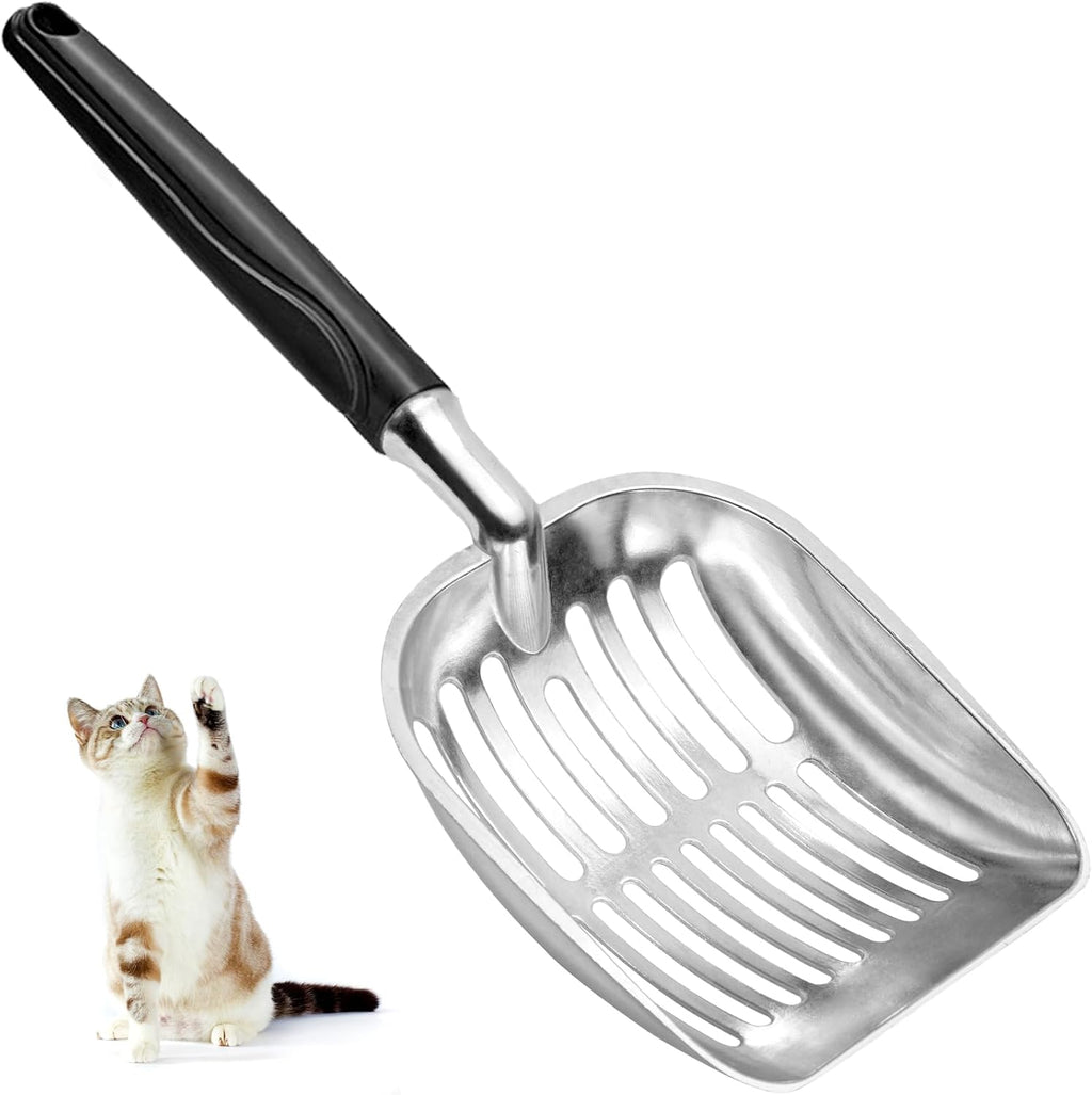 Heavy-Duty Metal Cat Litter Scoop with Handle