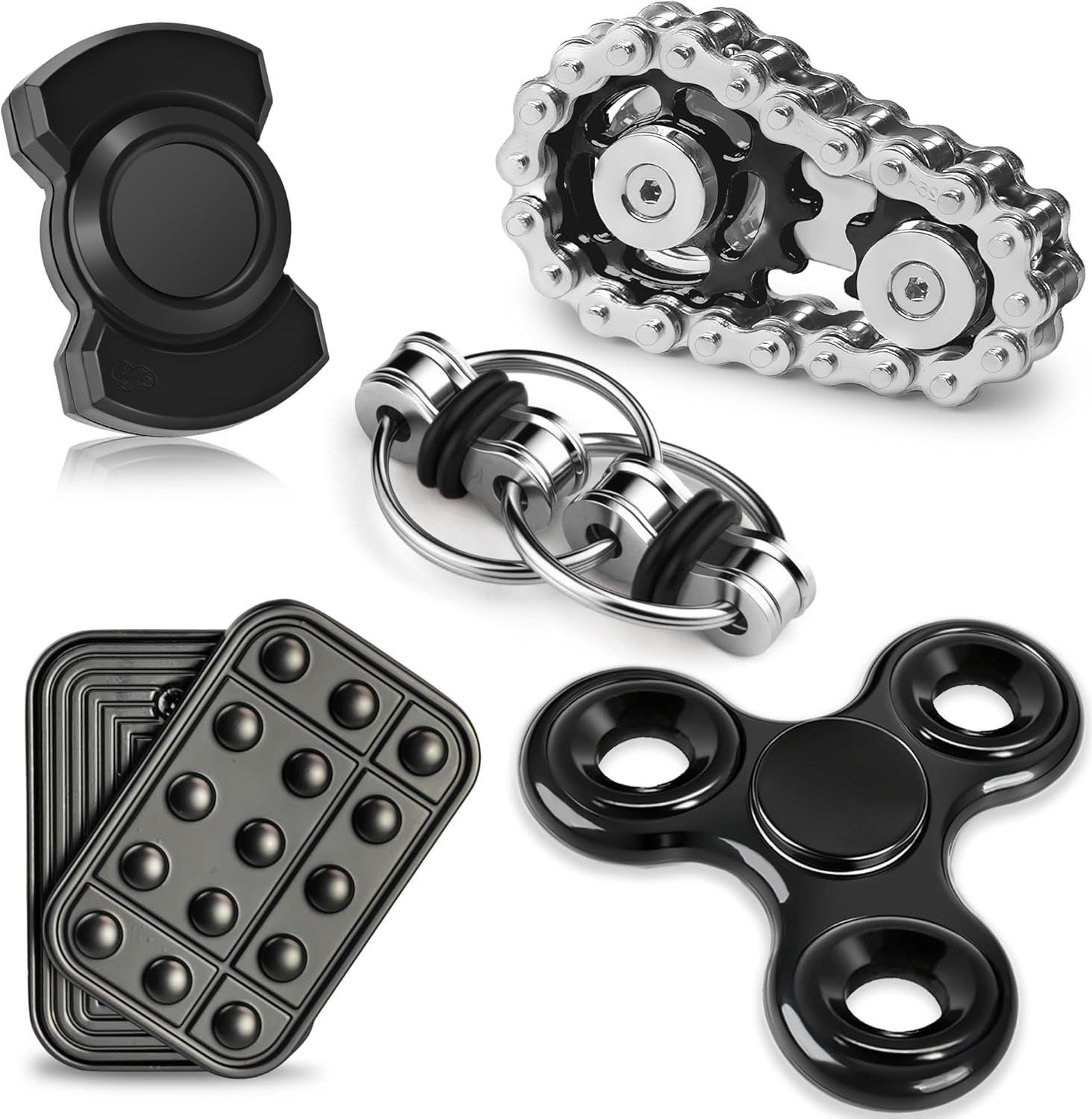 5-Piece Metal Fidget Toy Set for Stress Relief
