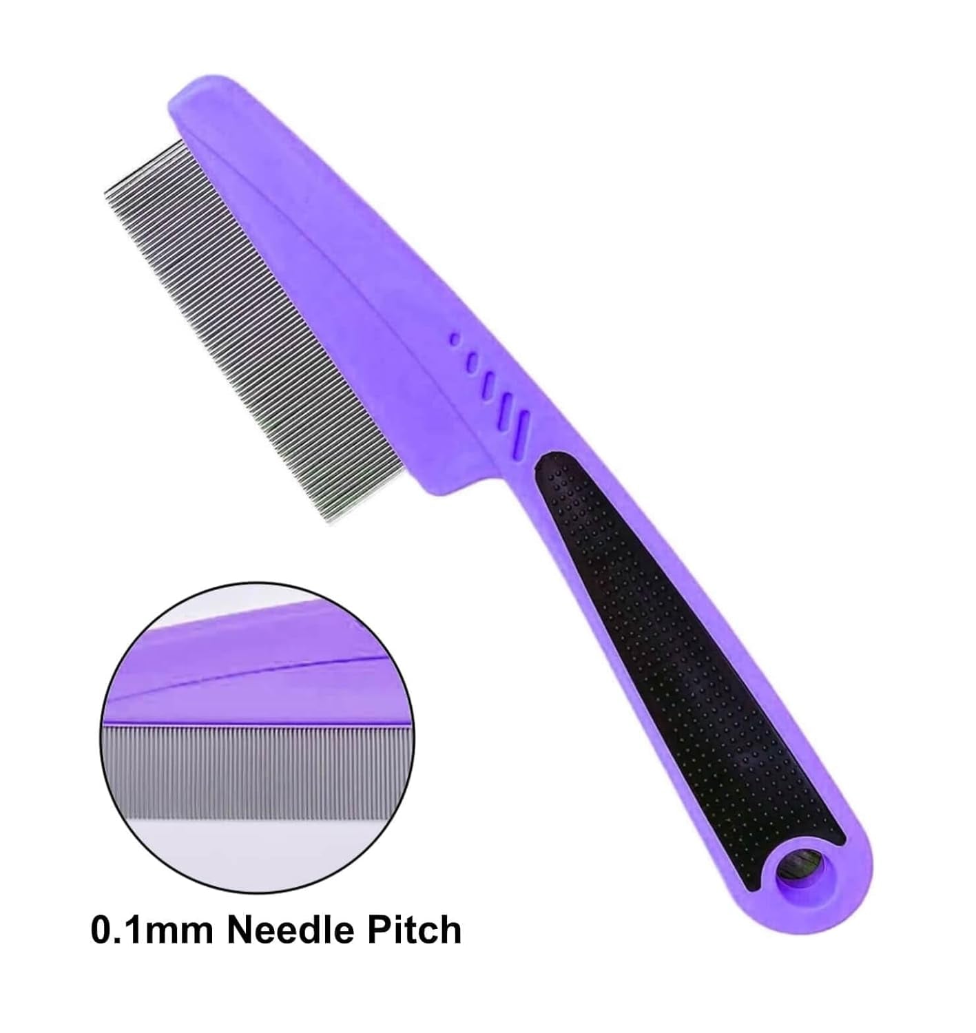 Flea & Tick Comb – Rubber Handle, Dogs & Cats