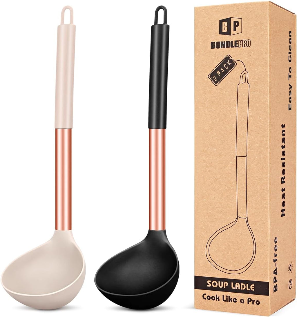 2-Pack Silicone Soup Ladle Spoons