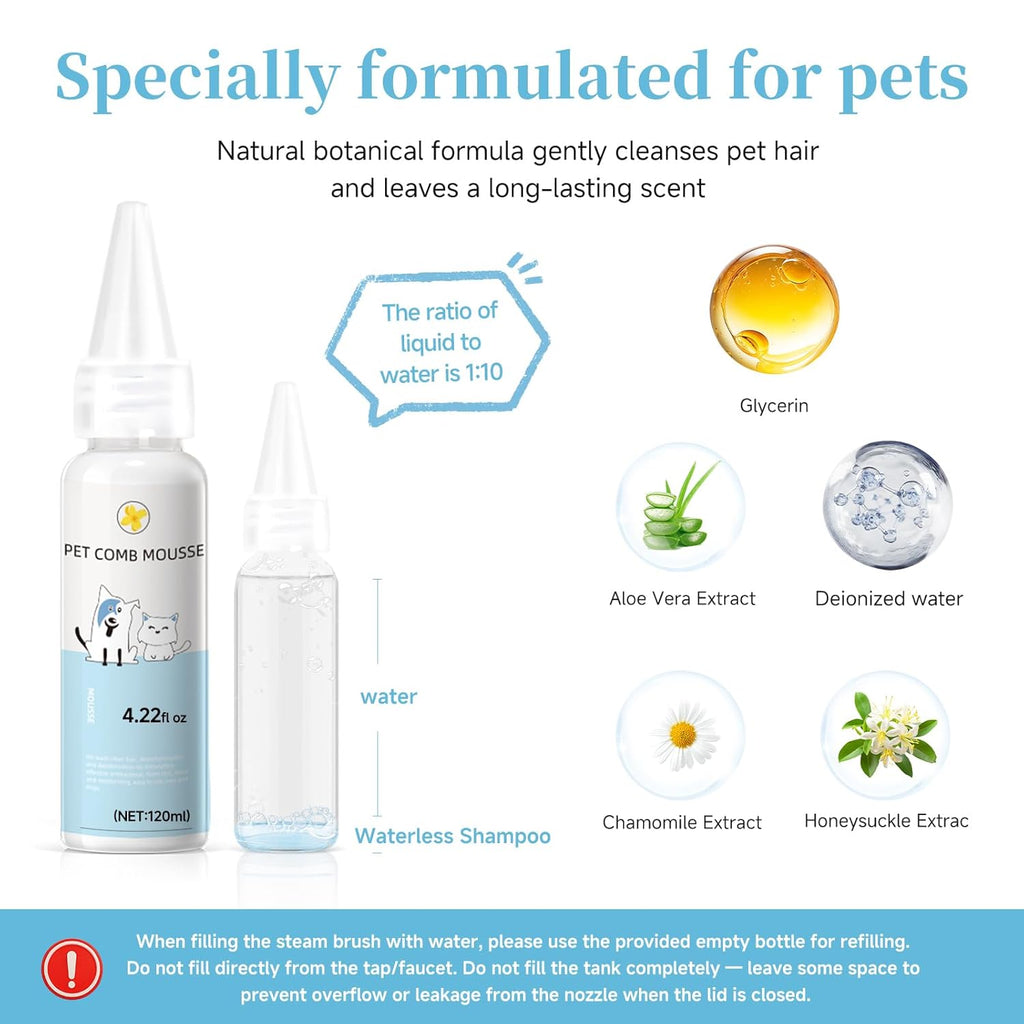 3-in-1 Pet Steam Grooming Brush – Blue