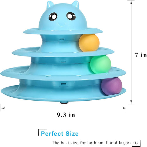 3-Level Cat Toy Roller with Balls