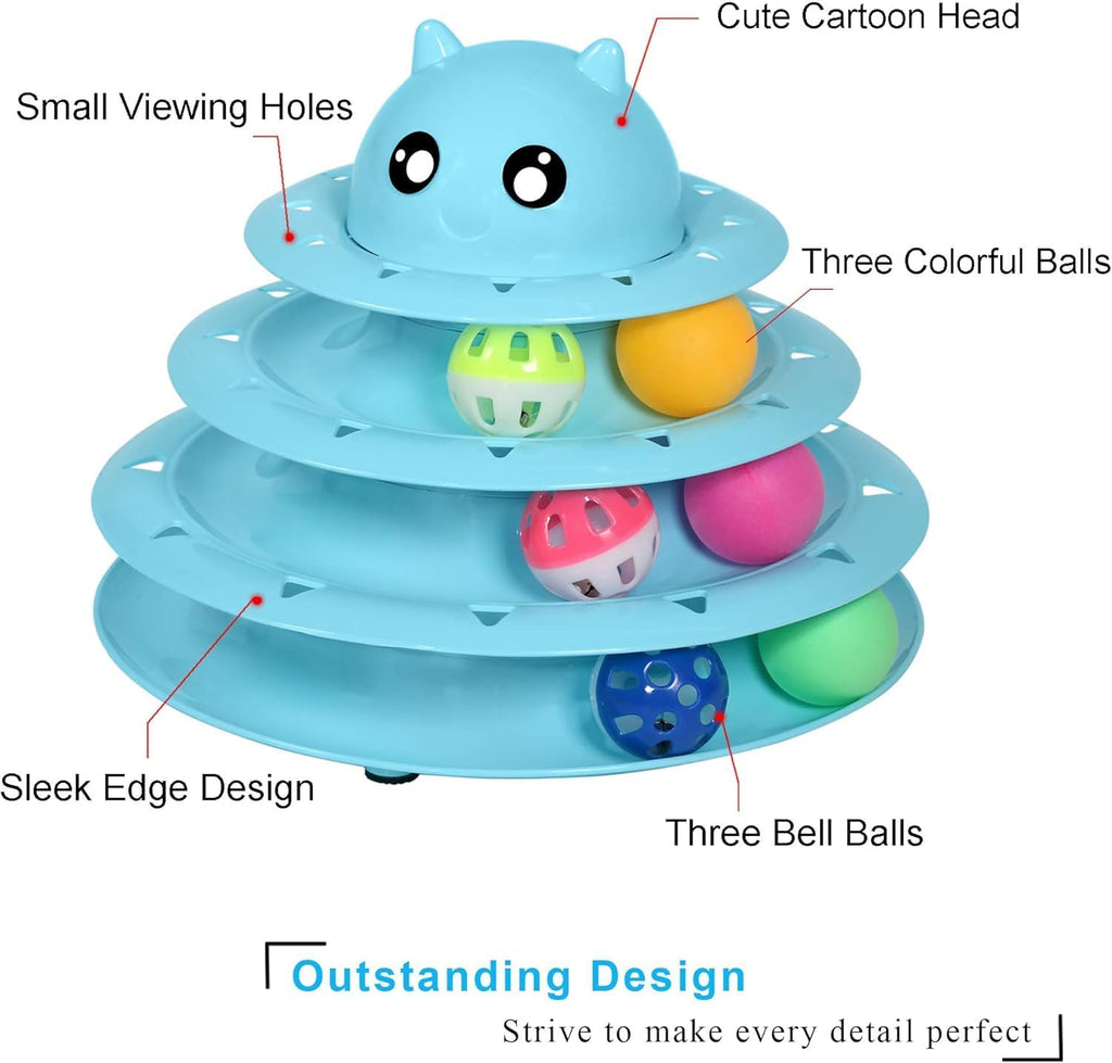 3-Level Cat Toy Roller with Balls