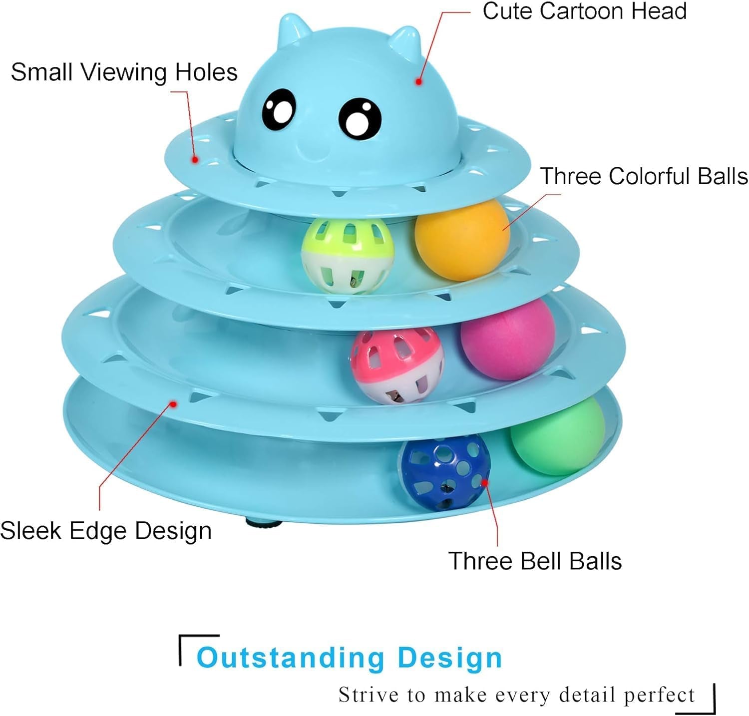 3-Level Cat Toy Roller with Balls
