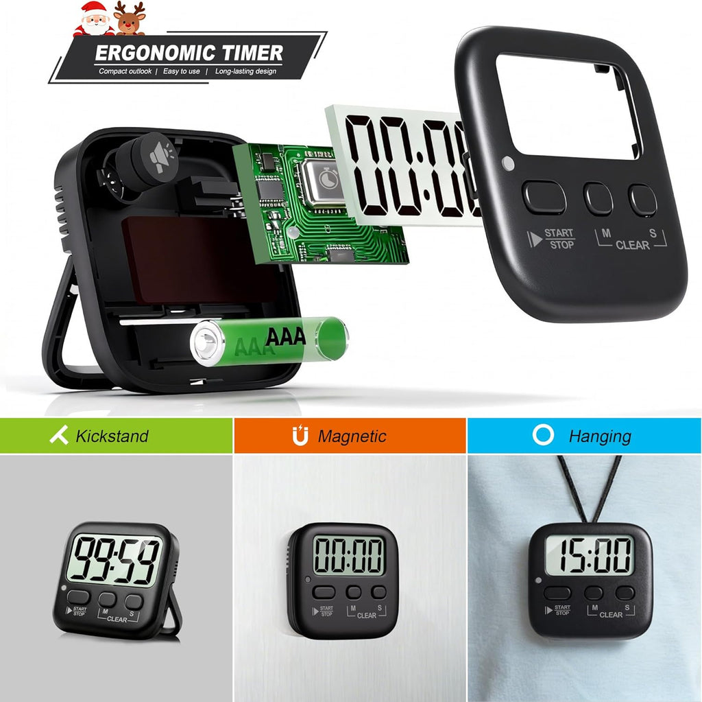 2-Pack Digital Magnetic Countdown Timers