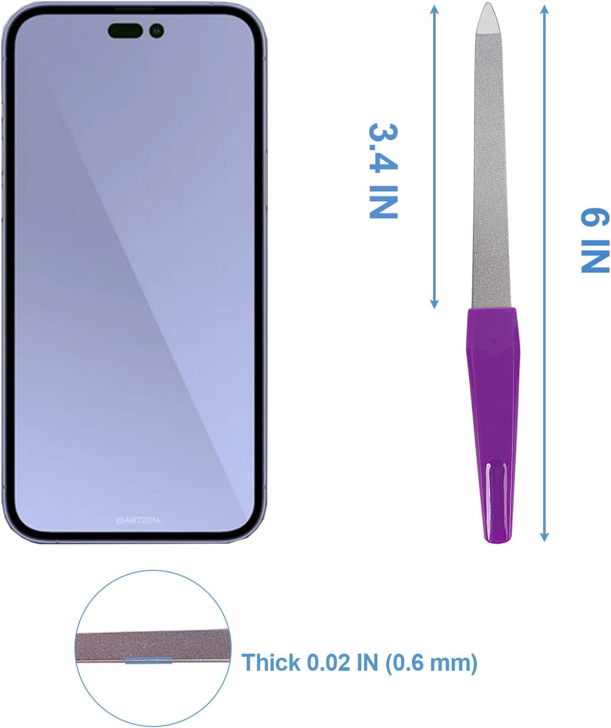 6PCS Stainless Steel Nail File Set – Sharp Tip