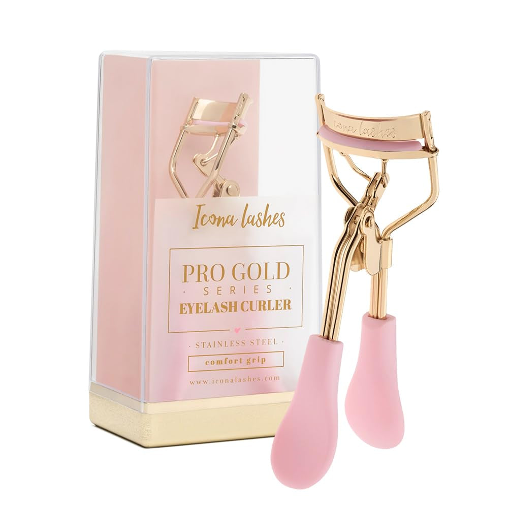 24K Gold Eyelash Curler with Silicone Pads