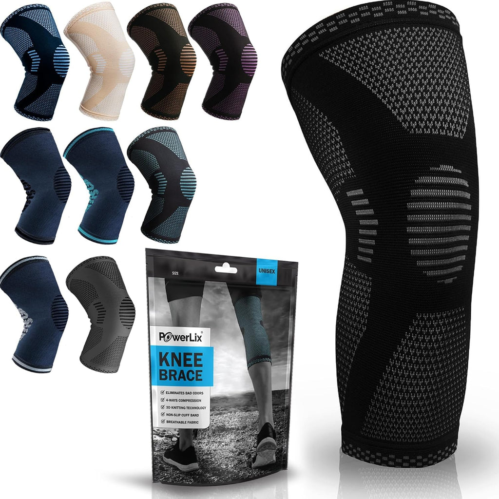 Knee Compression Sleeve Support Brace (Black L)
