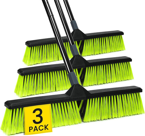 3-Pack 24" Push Broom with 63" Handle