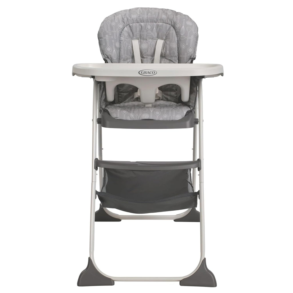 Slim Snacker High Chair, Ultra Slim, Fast-Folding, Multiple Recline Positions, Comfortable Feeding, Whisk