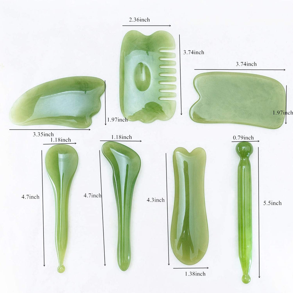 7-Piece Gua Sha Massage Tool Set – Green