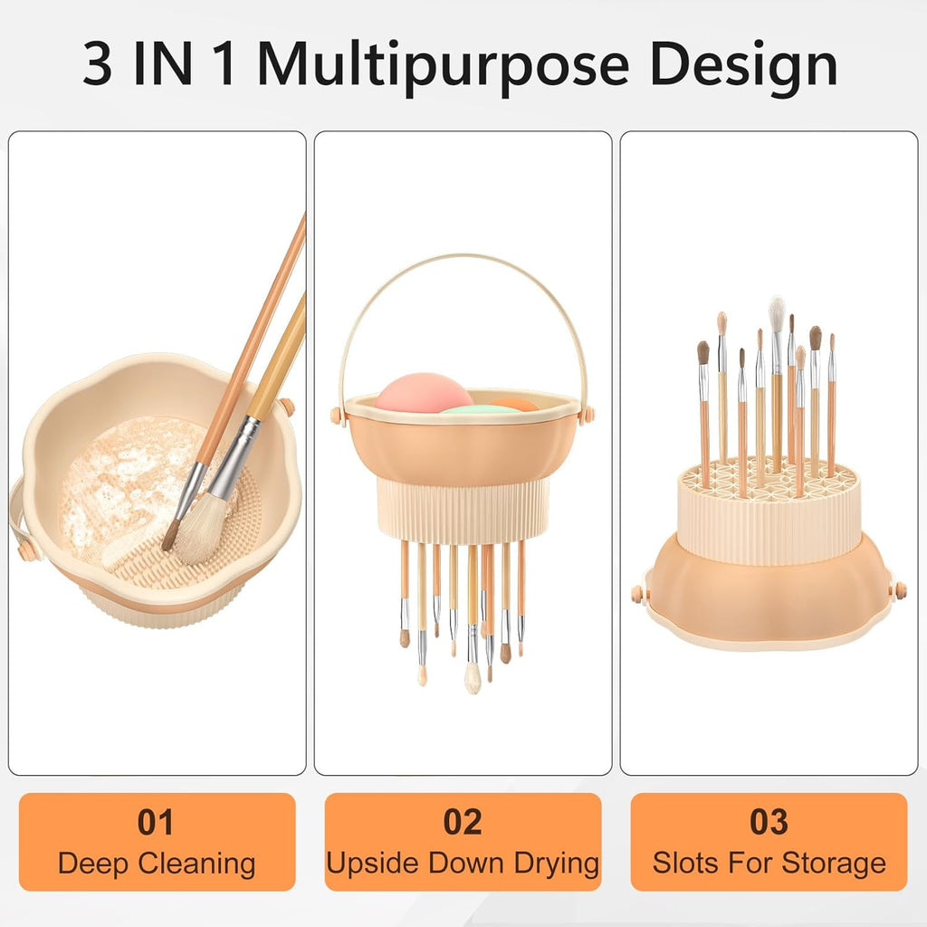 3-in-1 Makeup Brush Cleaner Mat & Bowl