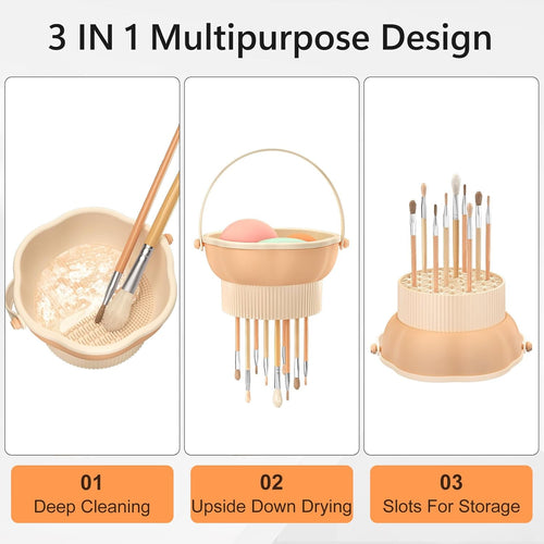 3-in-1 Makeup Brush Cleaner Mat & Bowl
