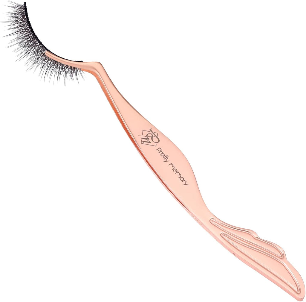 Rose Gold Curved Eyelash Tweezers – Applicator