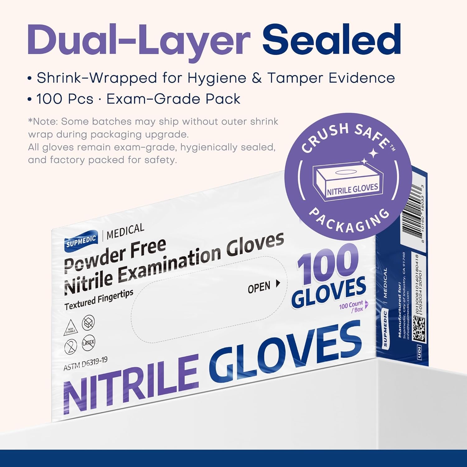 Nitrile Disposable Gloves – 100 Count, Chemo Safe