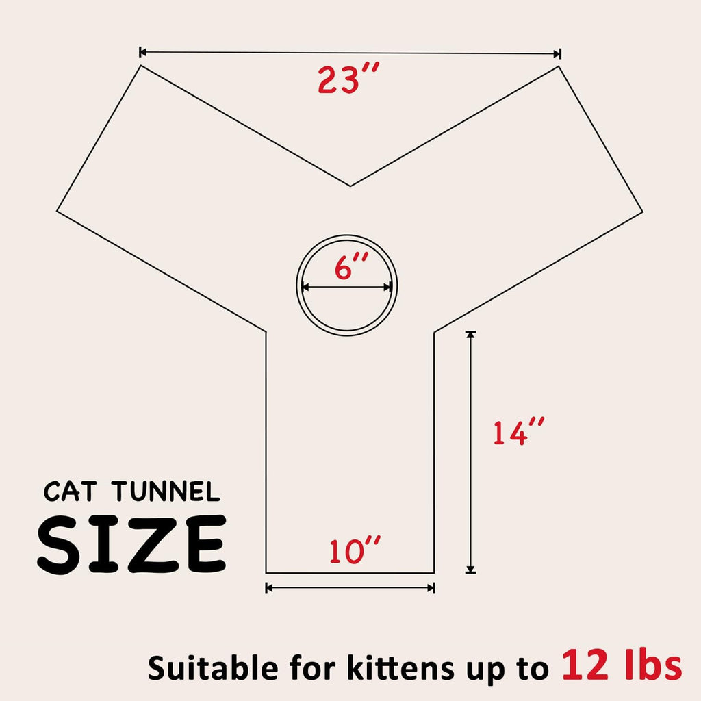 3-Way Collapsible Cat Tunnel Toy – Indoor