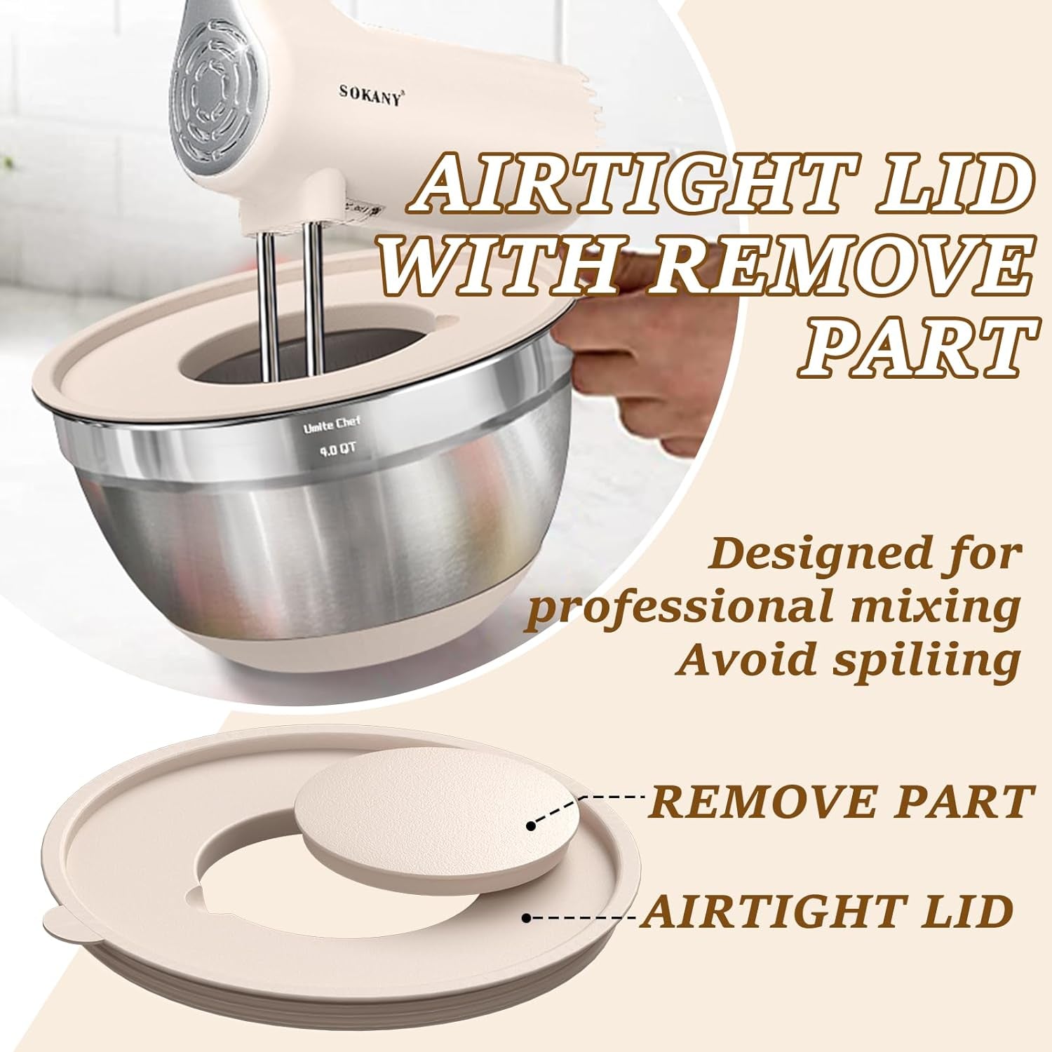 8-Piece Stainless Steel Mixing Bowls with Lids