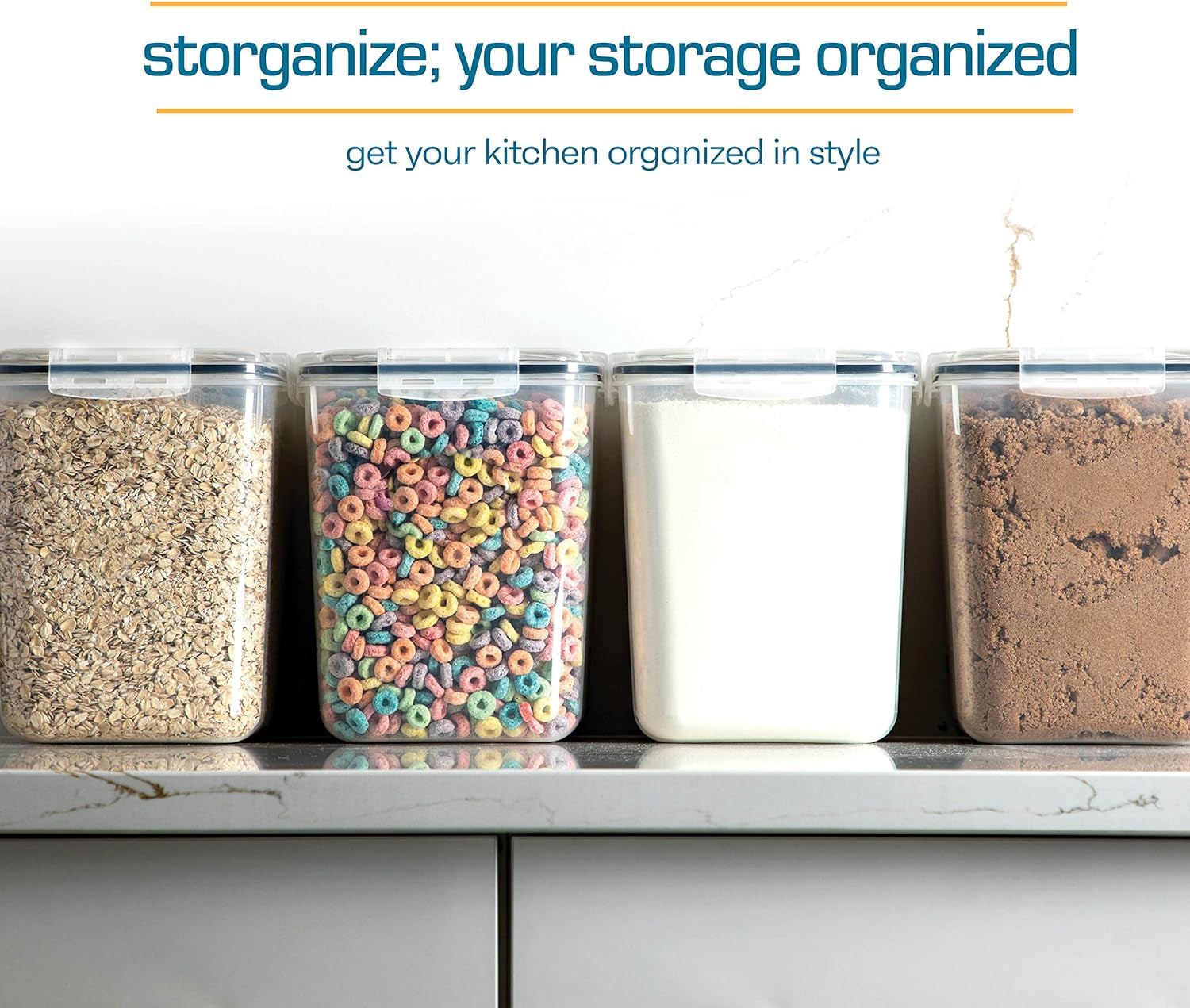 4-Pack 5.3L Airtight Food Storage Containers