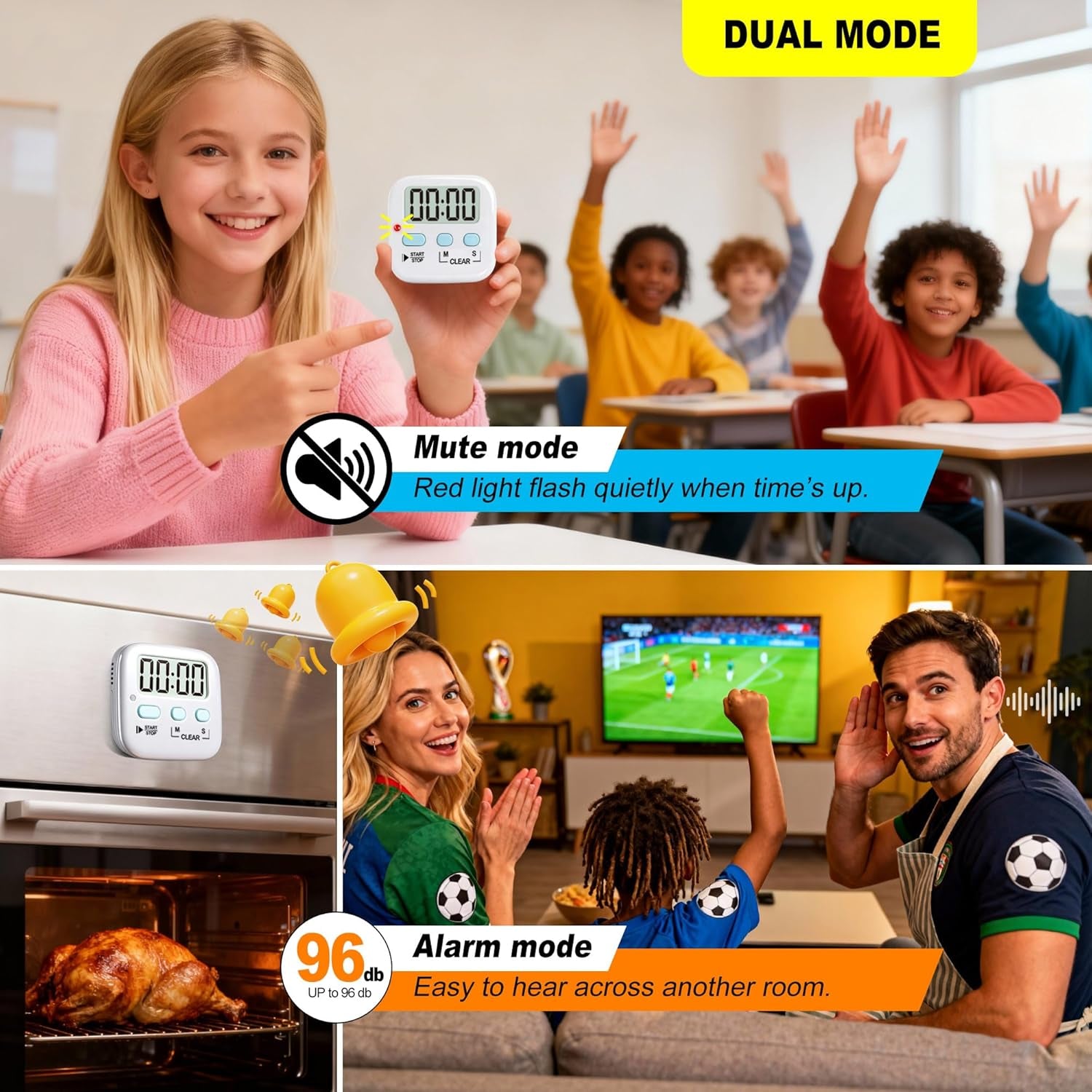 2-Pack Digital Kitchen Timer – Magnetic